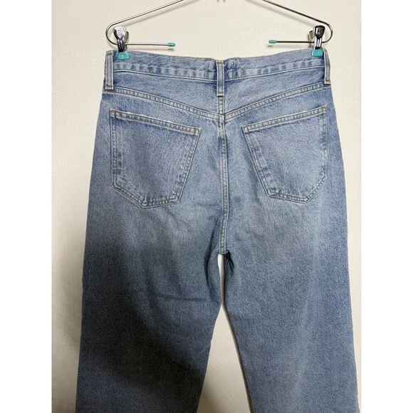 Algode Low Slung Baggy Jeans Womens 27 Blue Light Wash Libertine Relaxed Denim - Picture 6 of 15